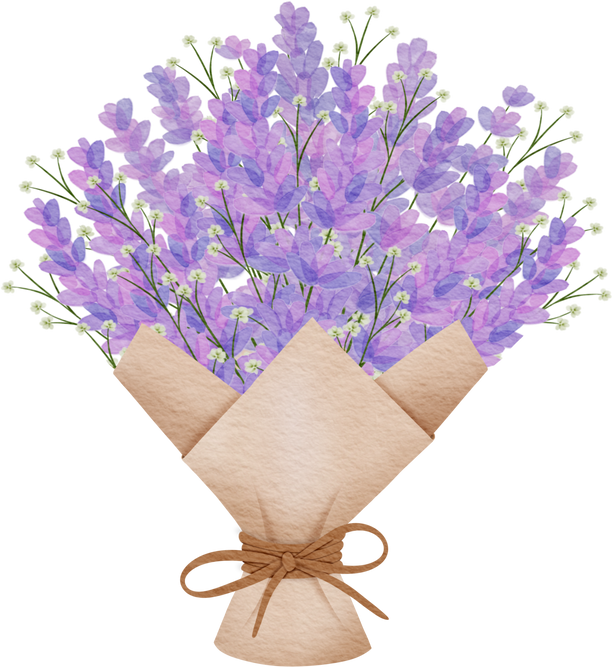 Lavender watercolor bouquet.